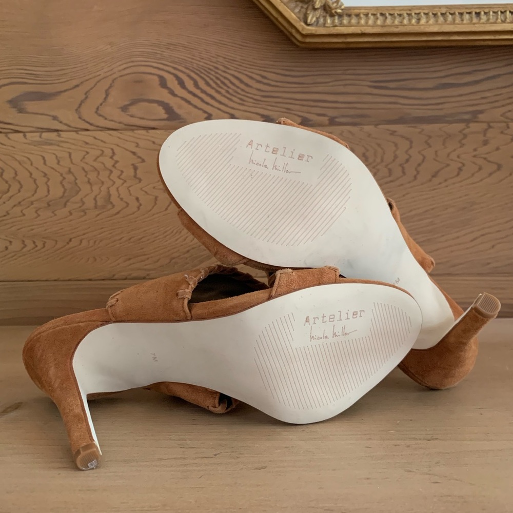 NWOT Nicole Miller Percy slingback suede open toe heel size 7 - Picture 8 of 8